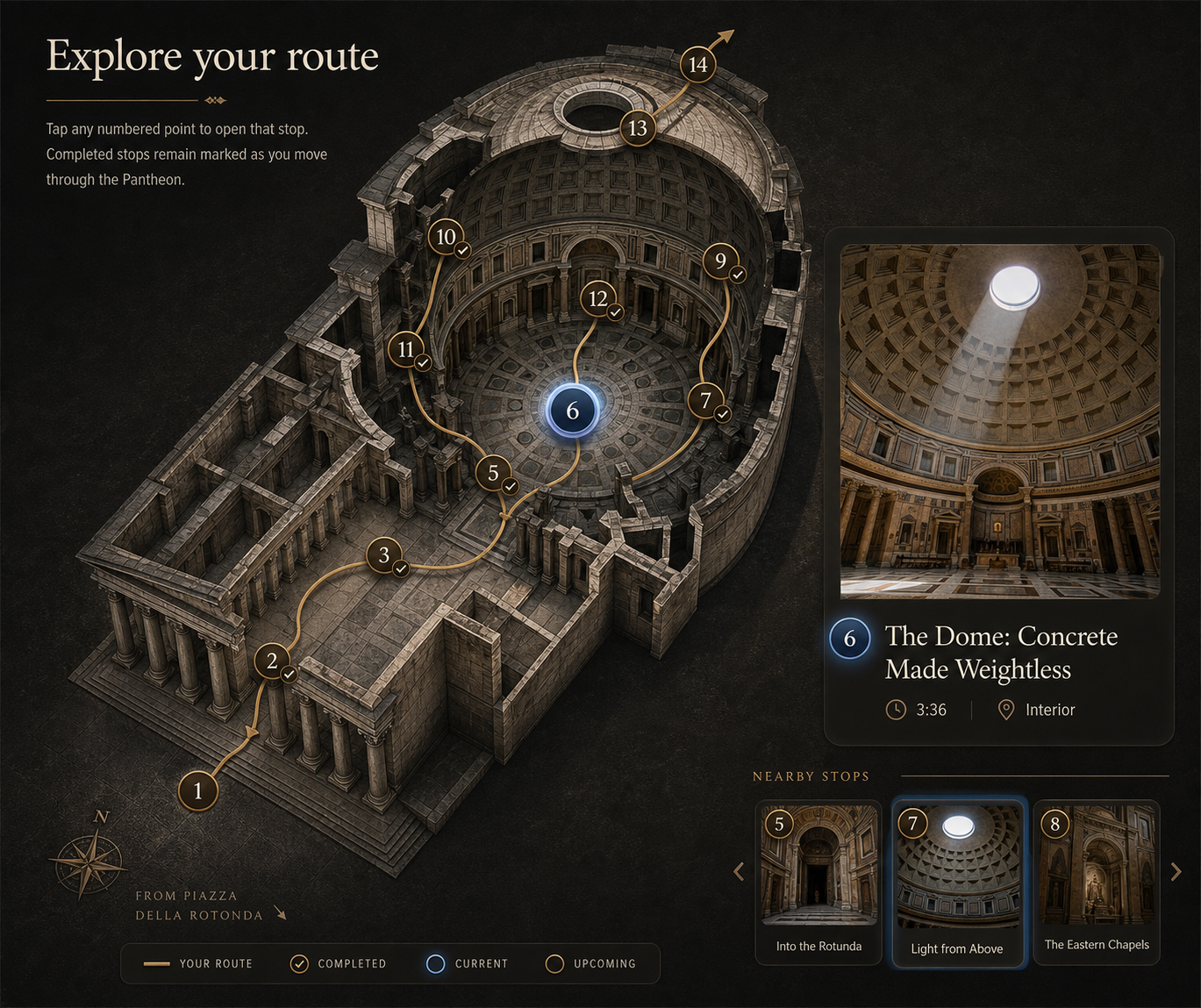 Pantheon Rome Audio Guide route preview